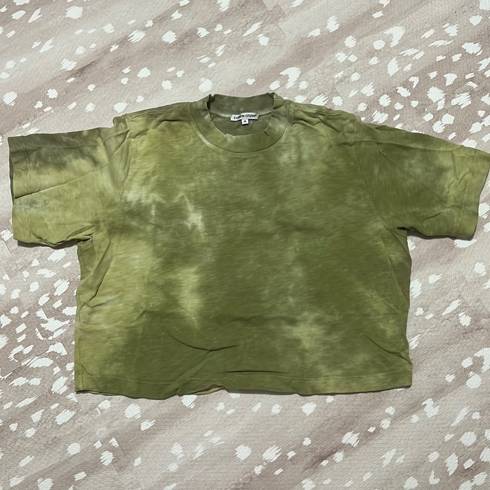 Green tie dye crop top